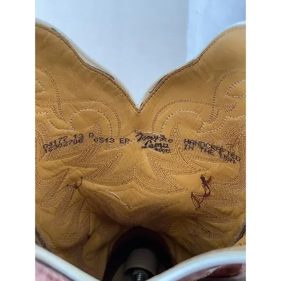 Tony Lama Men's San Saba Vintage Full Quill Ostrich Western Boot 13D